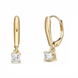 Золотые женские серьги с бриллиантом