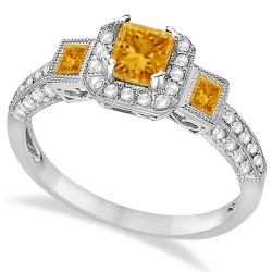 Золотые женские кольца с цитрином