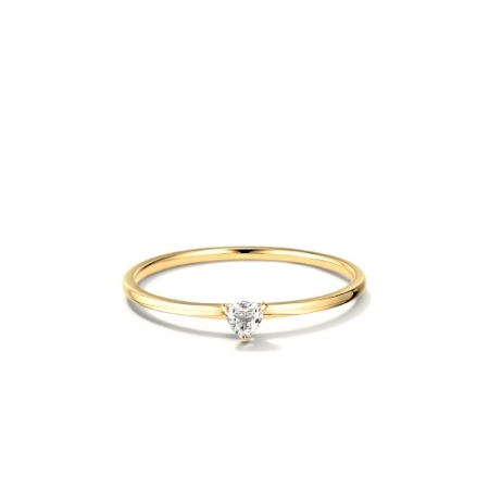 Женское кольцо из желтого золота 585 пробы с белым топазом
