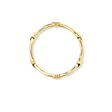 Женское кольцо из желтого золота с квадратными бриллиантами
