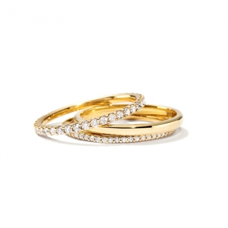 Женское кольцо из желтого золота 585 пробы с бриллиантами по кругу