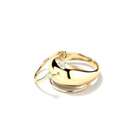 Женское кольцо из желтого золота 585 пробы с опалом
