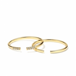 Двойное золотое кольцо с бриллиантами