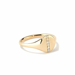Женское кольцо Молния из желтого золота 585 пробы с бриллиантом
