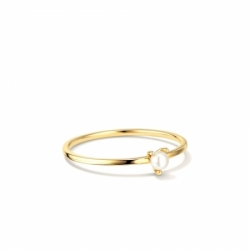 Женское кольцо из желтого золота с жемчужиной