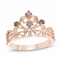 Золотое кольцо Корона с бриллиантами