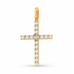 Крестик из золота c бриллиантами