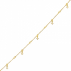 Золотой браслет-анклет с бриллиантами огранки круг
