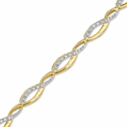 Золотой браслет с вставкой бесцветные бриллианты огранка круг