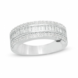 Женское кольцо из белого золота 585 пробы с бриллиантами