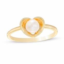 Женское кольцо из желтого золота 585 пробы с белым жемчугом