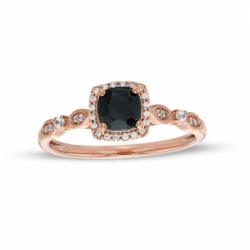 Женское кольцо из красного золота 585 пробы с сапфиром и бриллиантами