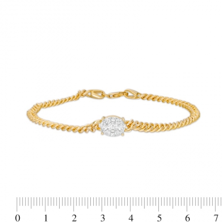 Золотой браслет с вставкой из круглых бриллиантов разного диаметра
