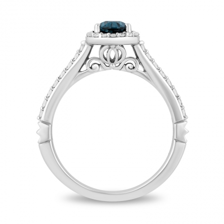 Женское кольцо из белого золота 585 пробы с топазом и бриллиантами