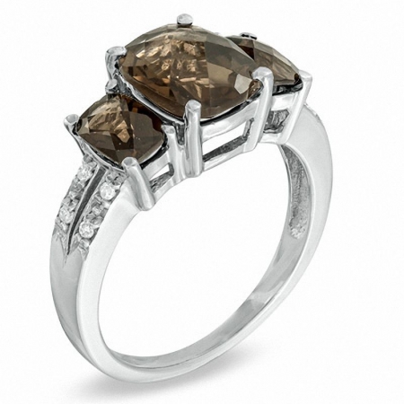 Женское кольцо из белого золота 585 пробы с кварцем