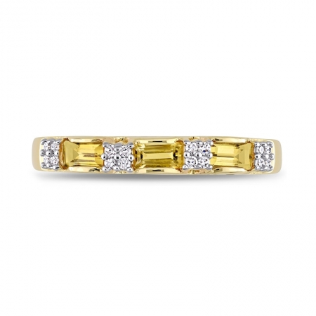 Женское кольцо из желтого золота 585 пробы с цитрином и бриллиантами