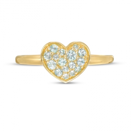 Женское кольцо из желтого золота 585 пробы с аквамарином