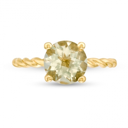 Женское кольцо из желтого золота 585 пробы с кварцем