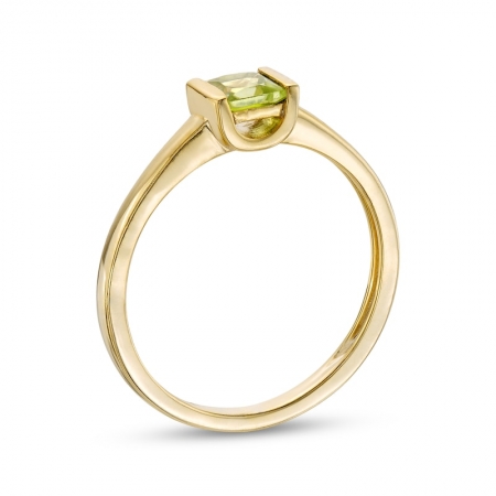 Женское кольцо из желтого золота 585 пробы с перидотом