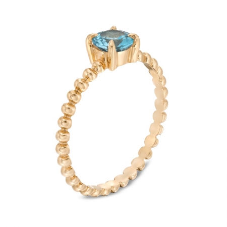 Женское кольцо из желтого золота 585 пробы с топазом