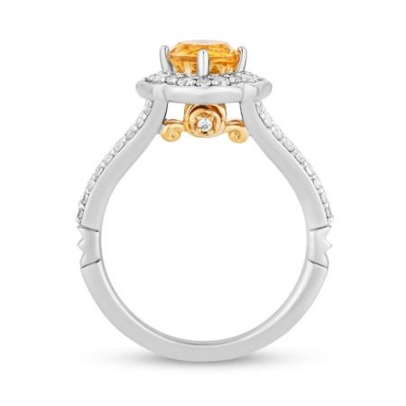 Женское кольцо из золота 585 пробы с цитрином и бриллиантами