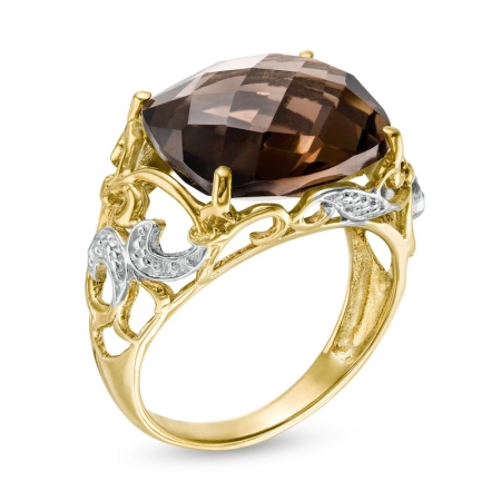 Женское кольцо из золота 585 пробы с кварцем