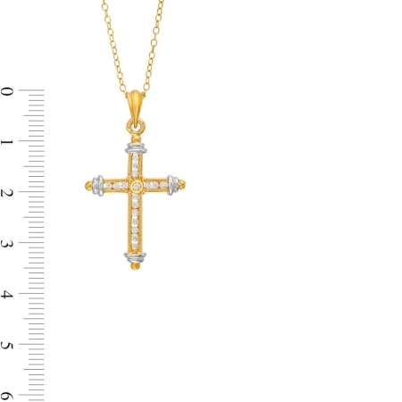 Крестик из золота 585 пробы с бриллиантом